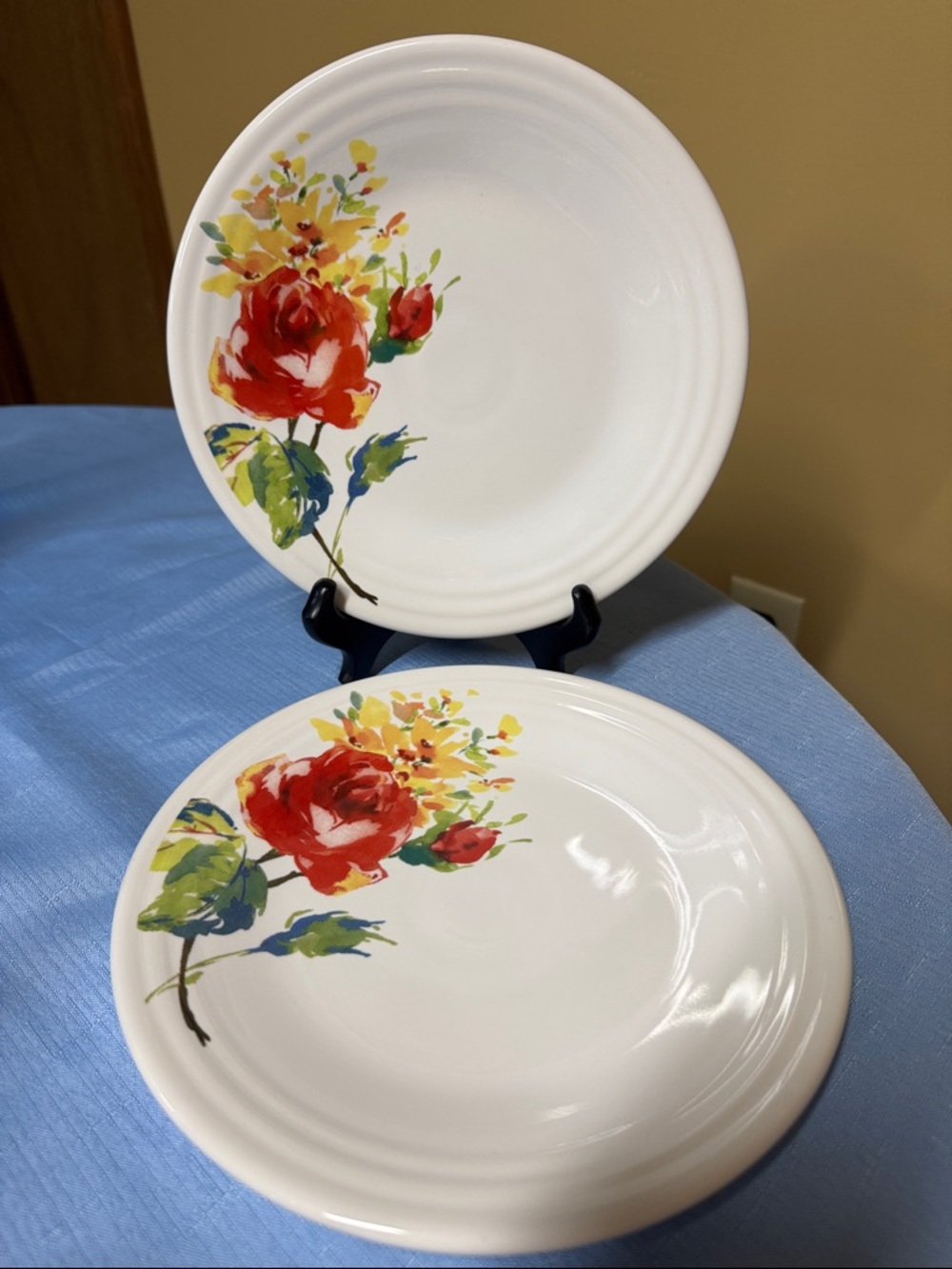 Fiesta Fiestaware Floral Bouquet - 9" Luncheon Plates SET OF 2